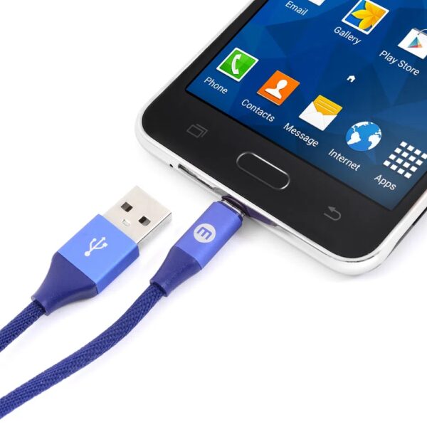 CABLE MOBO MICRO USB NYLON KNIT AZUL - Imagen 3