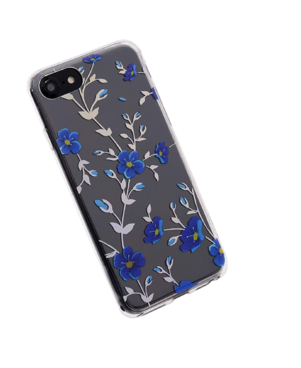 TPU MOBO IPHONE 8 FLORA TRANS/AZUL