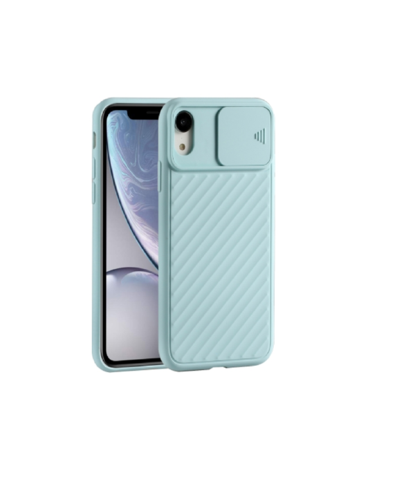 TPU IPHONE XR CUBRE CAMARA VERDE AGUA