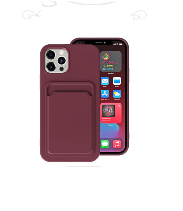 TPU IPHONE 12 PORTA TARJETA GRANATE 6.1