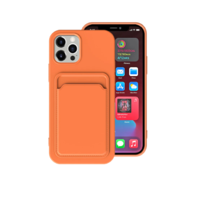 TPU IPHONE 12 PORTA TARJETA NARANJA 6.1