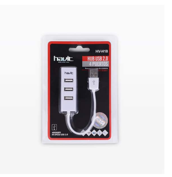 USB HUB 4 PUERTOS 2.0 HAVIT H18