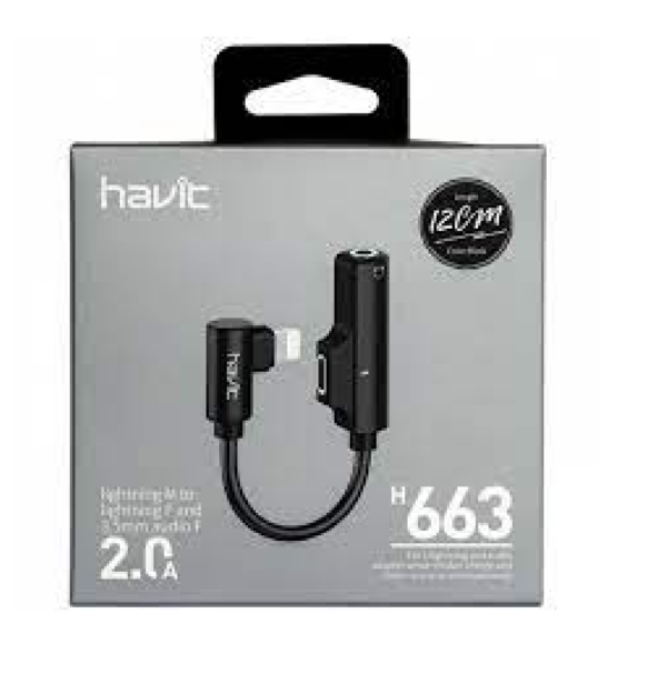 ADAPTADOR AURICULAR Y CARGA IPHONE H663 HAVIT