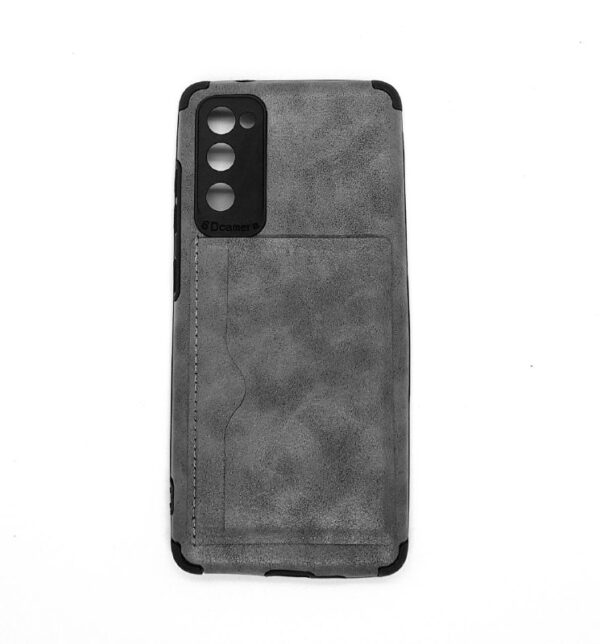 TPU S20 FE PORTA TARJETA GRIS CUERO
