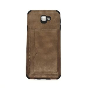 TPU J7 PRIME PORTA TARJETA MARRON CUERO