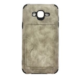 TPU J7 PORTA TARJETA GRIS CUERO