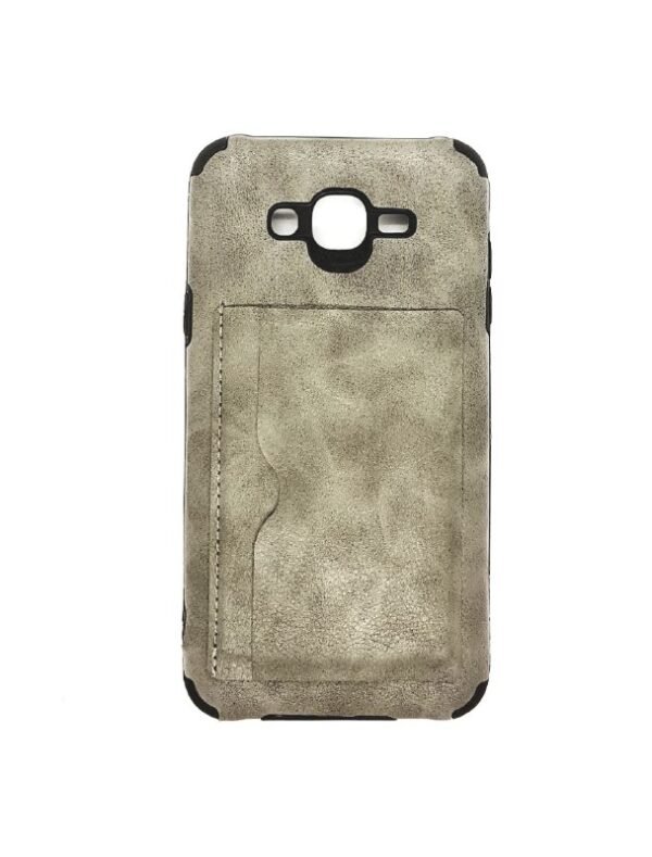 TPU J7 PORTA TARJETA GRIS CUERO