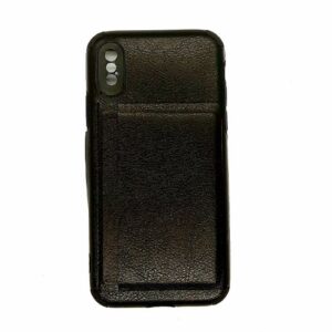 TPU IPHONE X PORTA TARJETA NEGRO CUERO