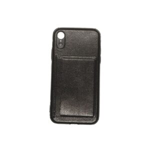 TPU IPHONE XR PORTA TARJETA NEGRO CUERO