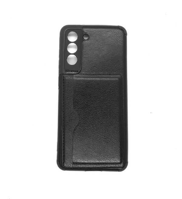 TPU S21 FE PORTA TARJETA NEGRO CUERO