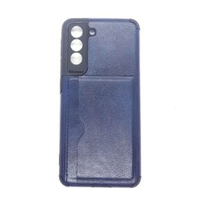 TPU S21 FE PORTA TARJETA AZUL CUERO