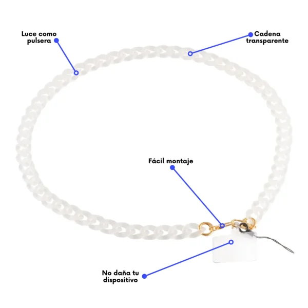 COLGANTE PARA CELULAR MOBO CHAIN LARGO TRANSPARENTE - Imagen 5